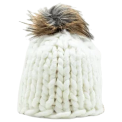 Fox Knitted Beanie White