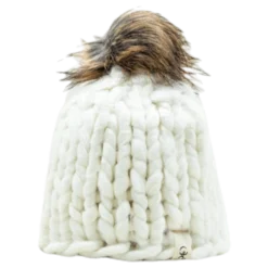 Fox Knitted Beanie White