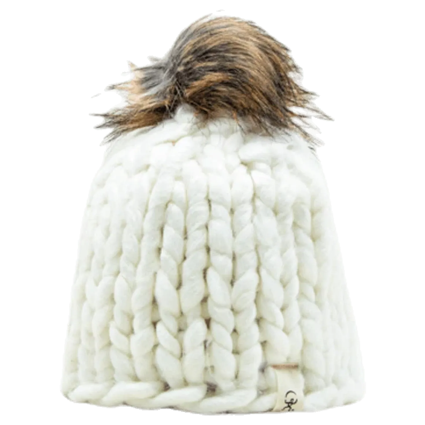 Fox Knitted Beanie White