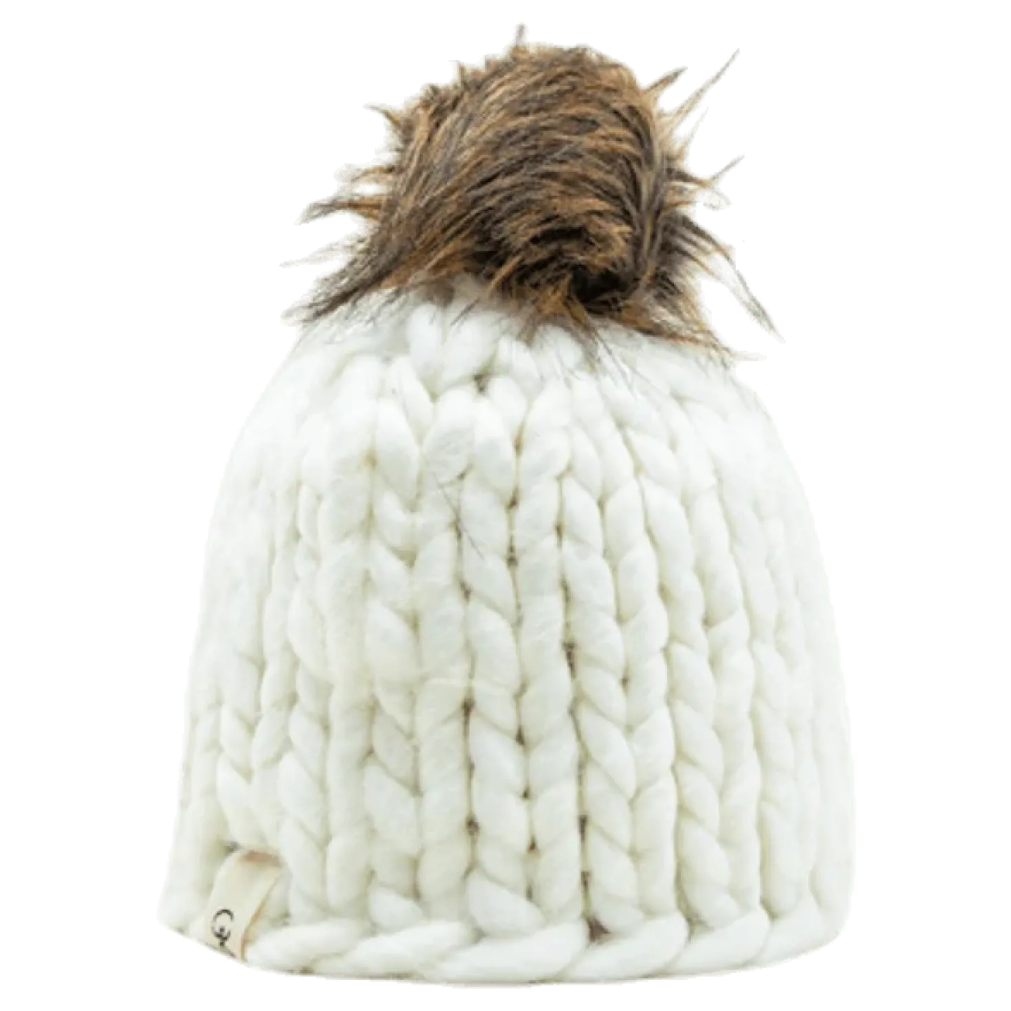 Fox Knitted Beanie White