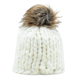 Fox Knitted Beanie White