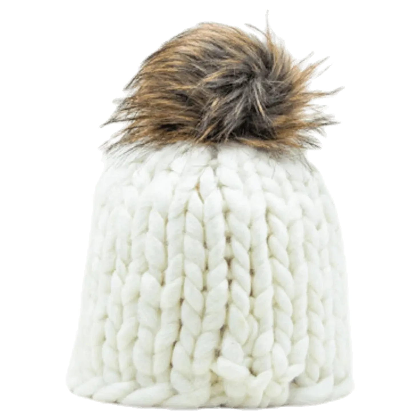 Fox Knitted Beanie White