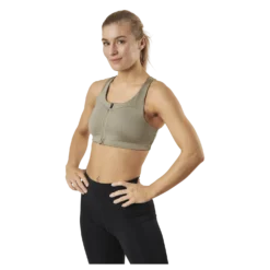 Front Zip Sports Bra Green