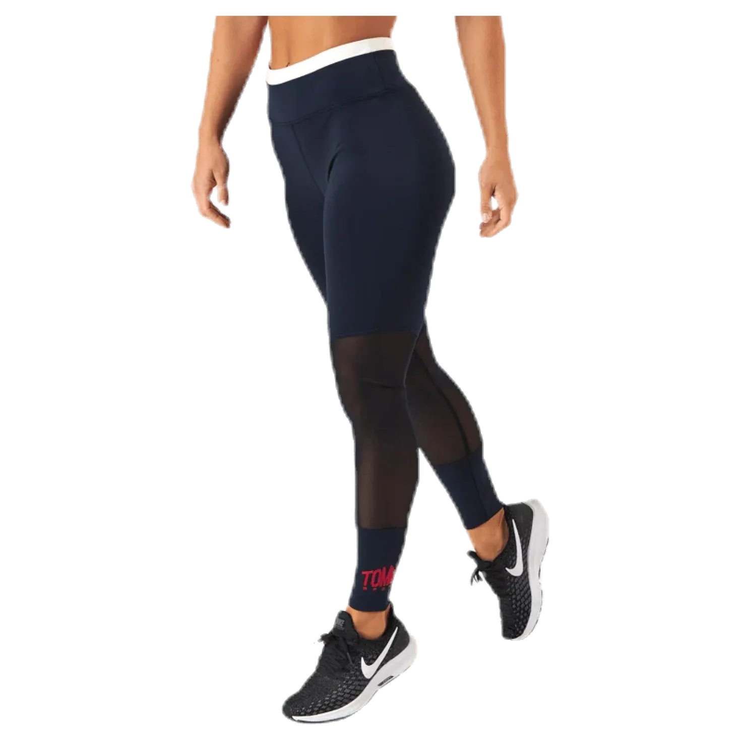 Full Length Mesh InsertLegging Blue/Red