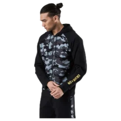 Full Zip Hooded Jacket Patterned/Black