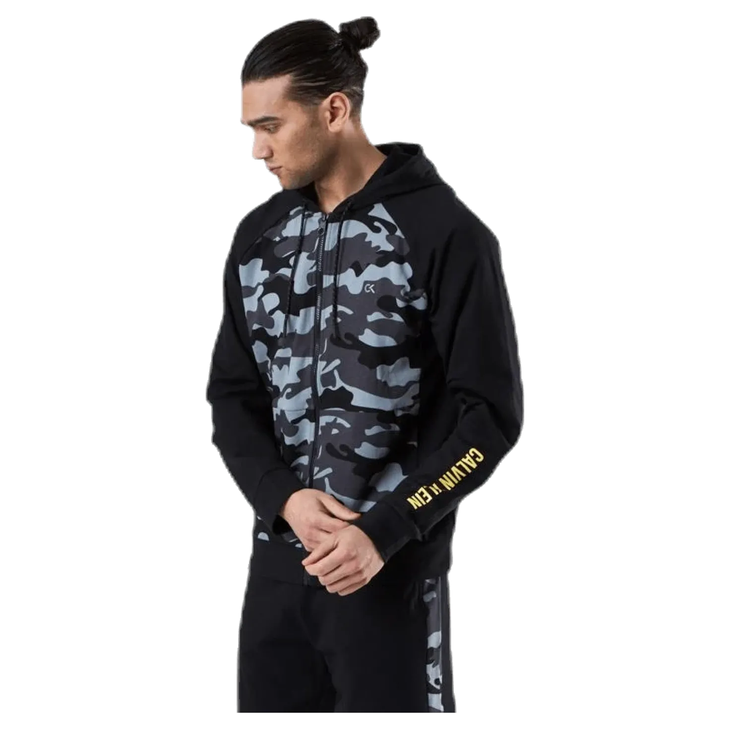 Full Zip Hooded Jacket Patterned/Black