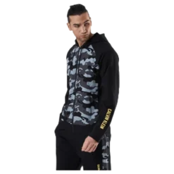 Full Zip Hooded Jacket Patterned/Black