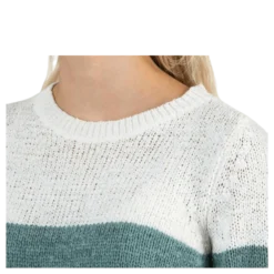 Geena L/S Block Pullover Knt White