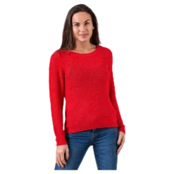 Geena Xo L/S Pullover Knt Red