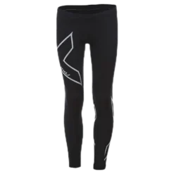 Girl`s Compression Tights-U Junior Black/Silver