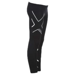 Girl`s Compression Tights-U Junior Black/Silver