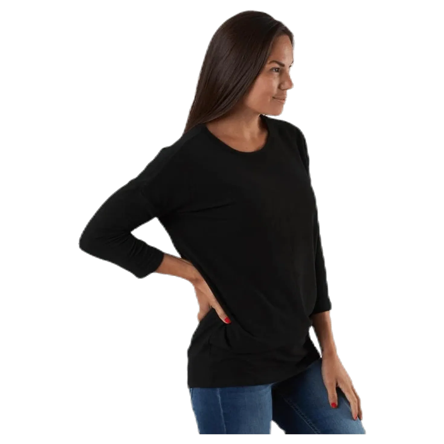 Glamour 3/4 Top Jrs Black