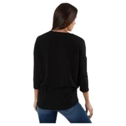 Glamour 3/4 Top Jrs Black