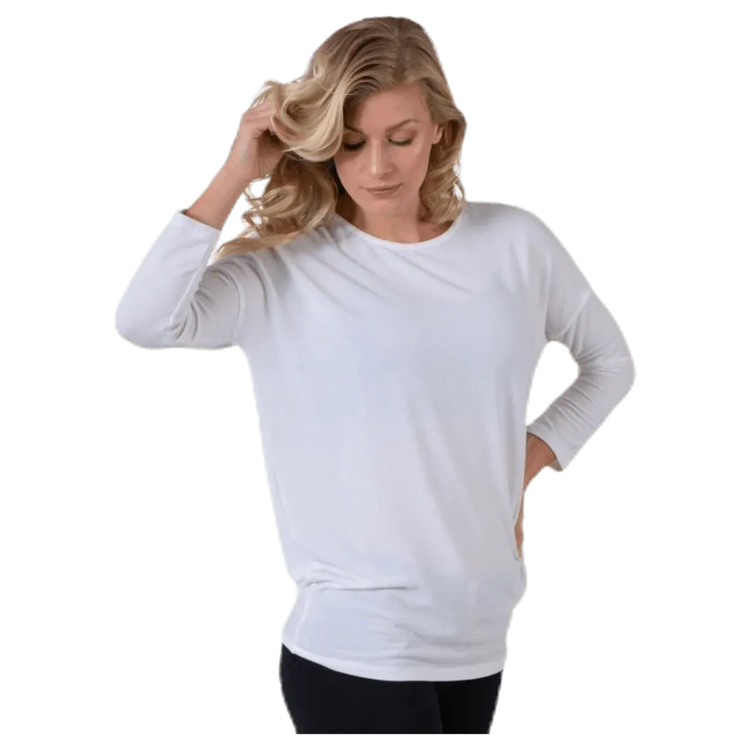 Glamour 3/4 Top Jrs White