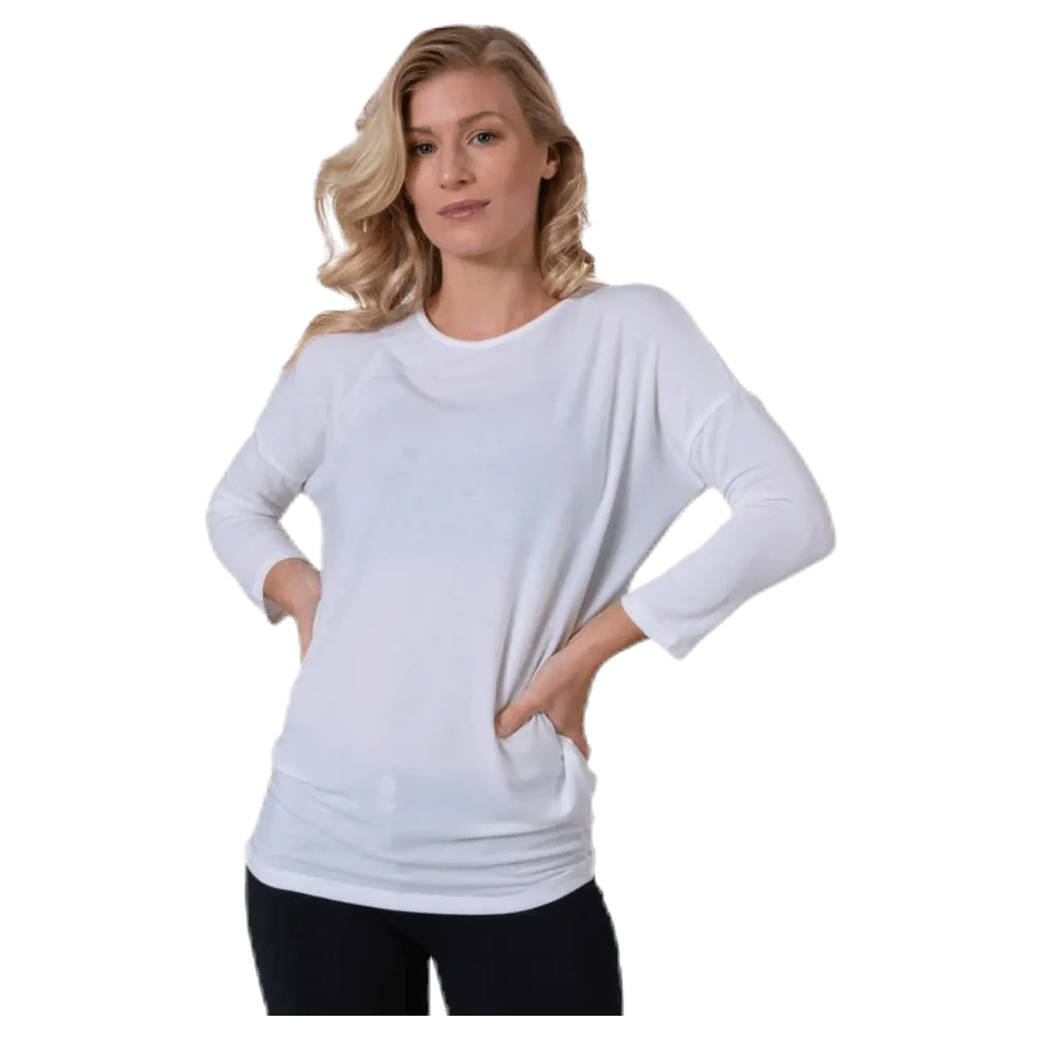 Glamour 3/4 Top Jrs White