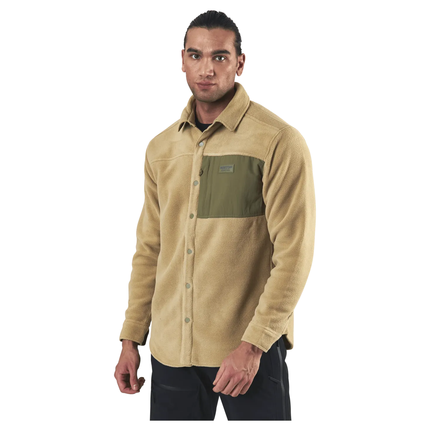 Heart Fleece Shirt Beige