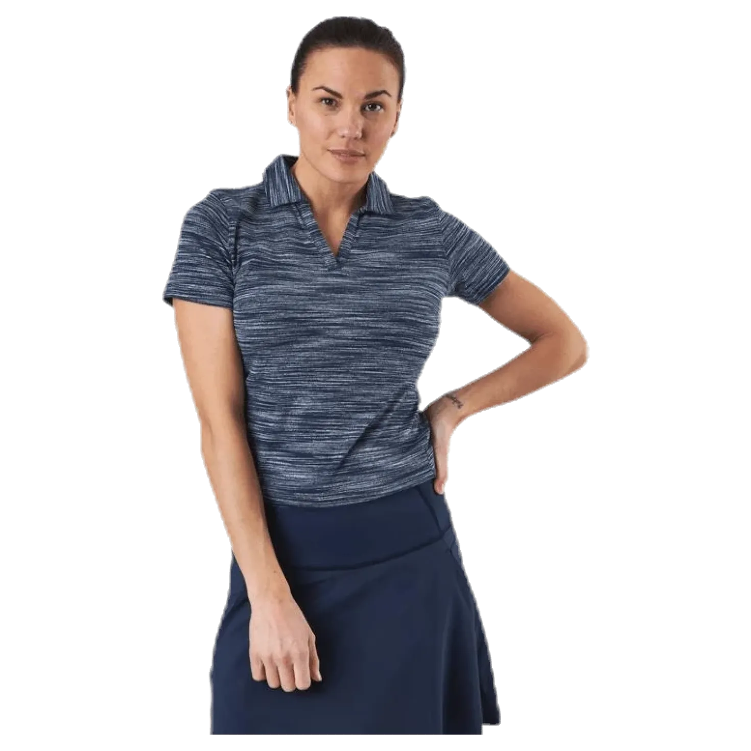 Heather Slub Polo Blue