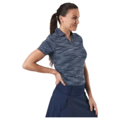 Heather Slub Polo Blue