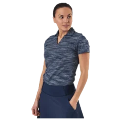 Heather Slub Polo Blue