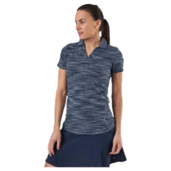 Heather Slub Polo Blue