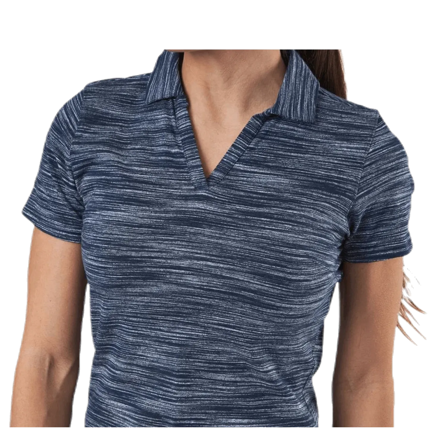 Heather Slub Polo Blue