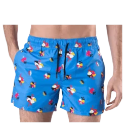 Hibiscus Swim Shorts Blue