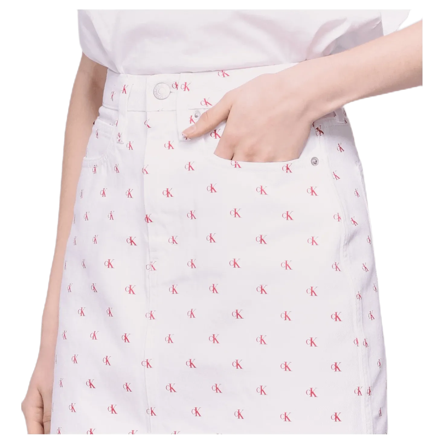 High Rise Mini Skirt White