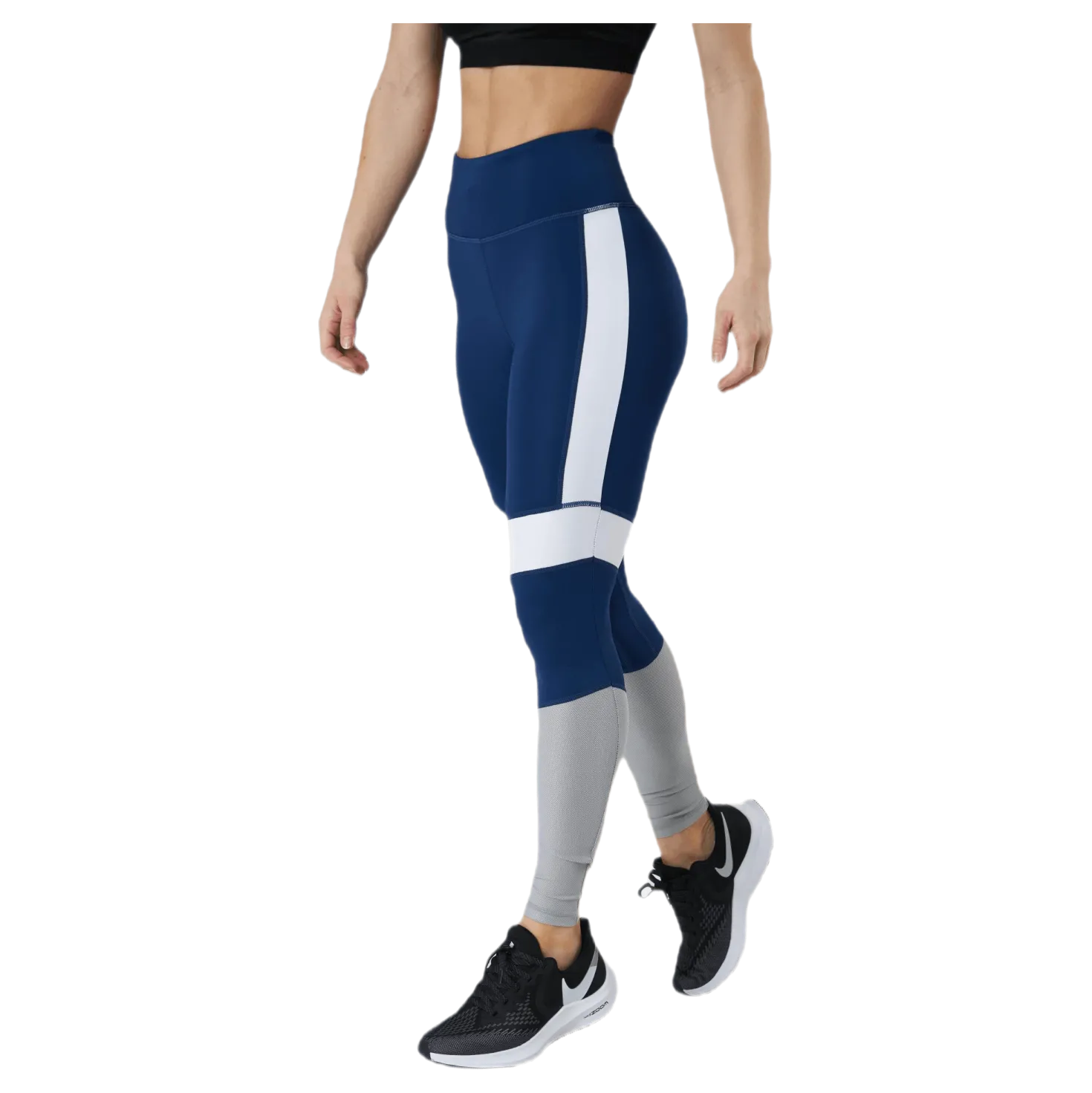 High Waist Block Tight Blue