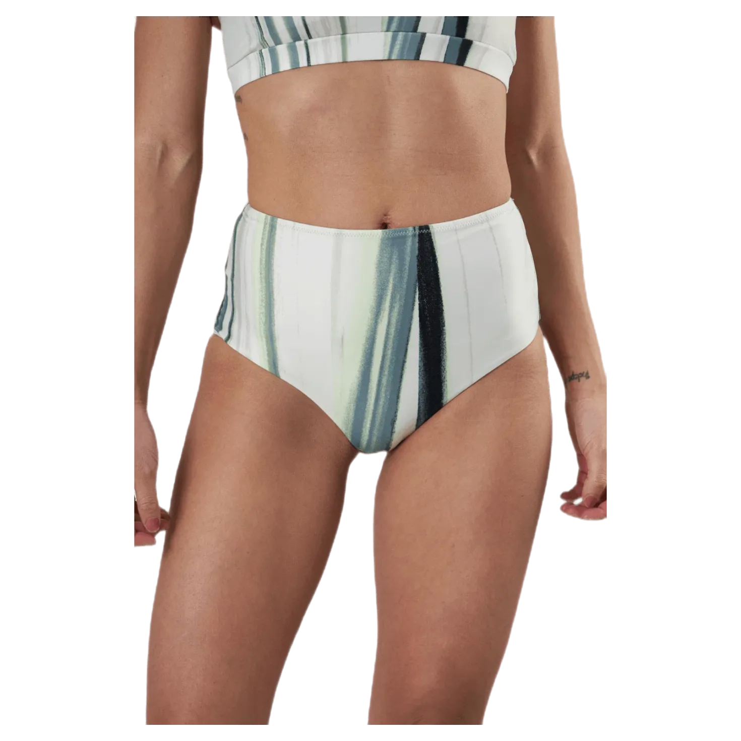 High Waist Brief White/Green