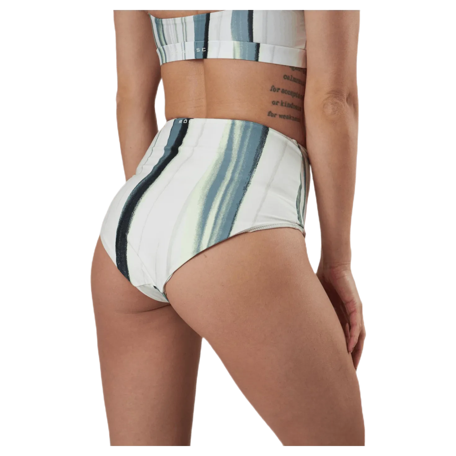 High Waist Brief White/Green