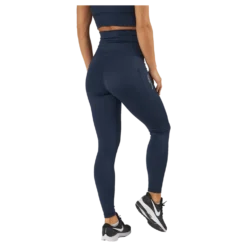 High Waist Tights - Side Pocke Dark Blue