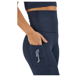 High Waist Tights - Side Pocke Dark Blue