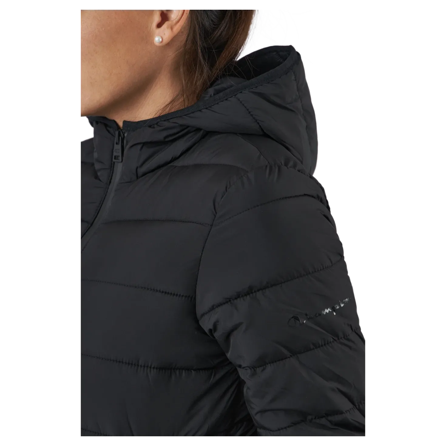 Hooded Polyfilled Jacket Black Beauty