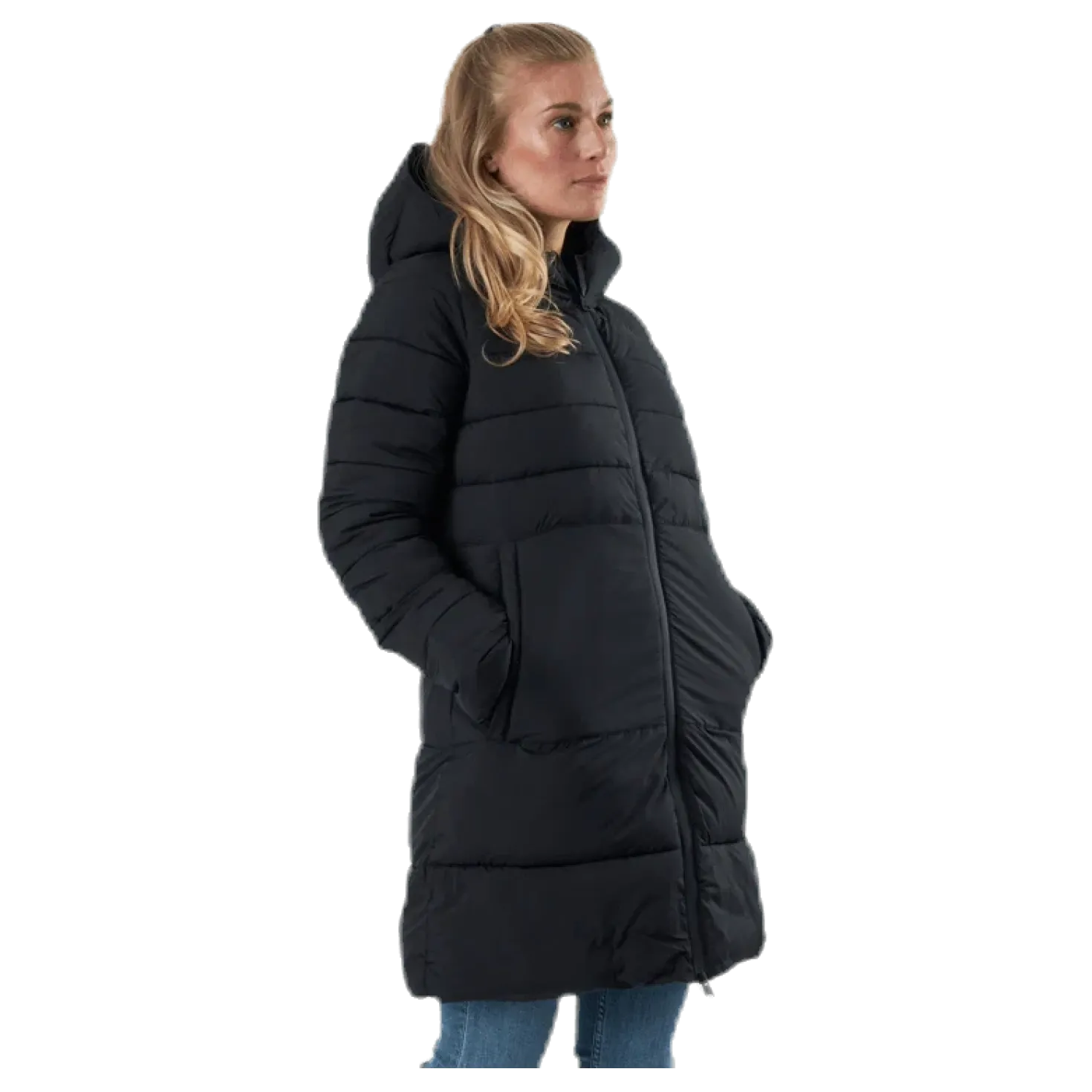 Hooded Polyfilled Jacket Black