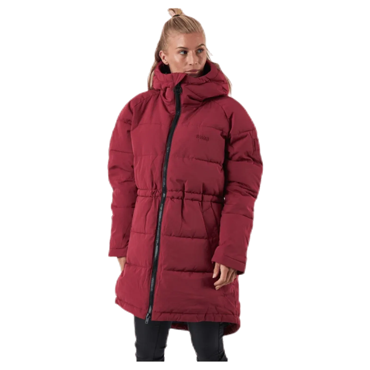 Hourglass Puffer Jacket Red