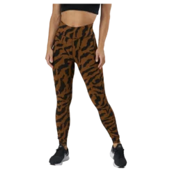 Iconic Printed 7/8 Tights Escape Brown