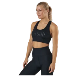 Iconic Wool Sports Bra Black Logo
