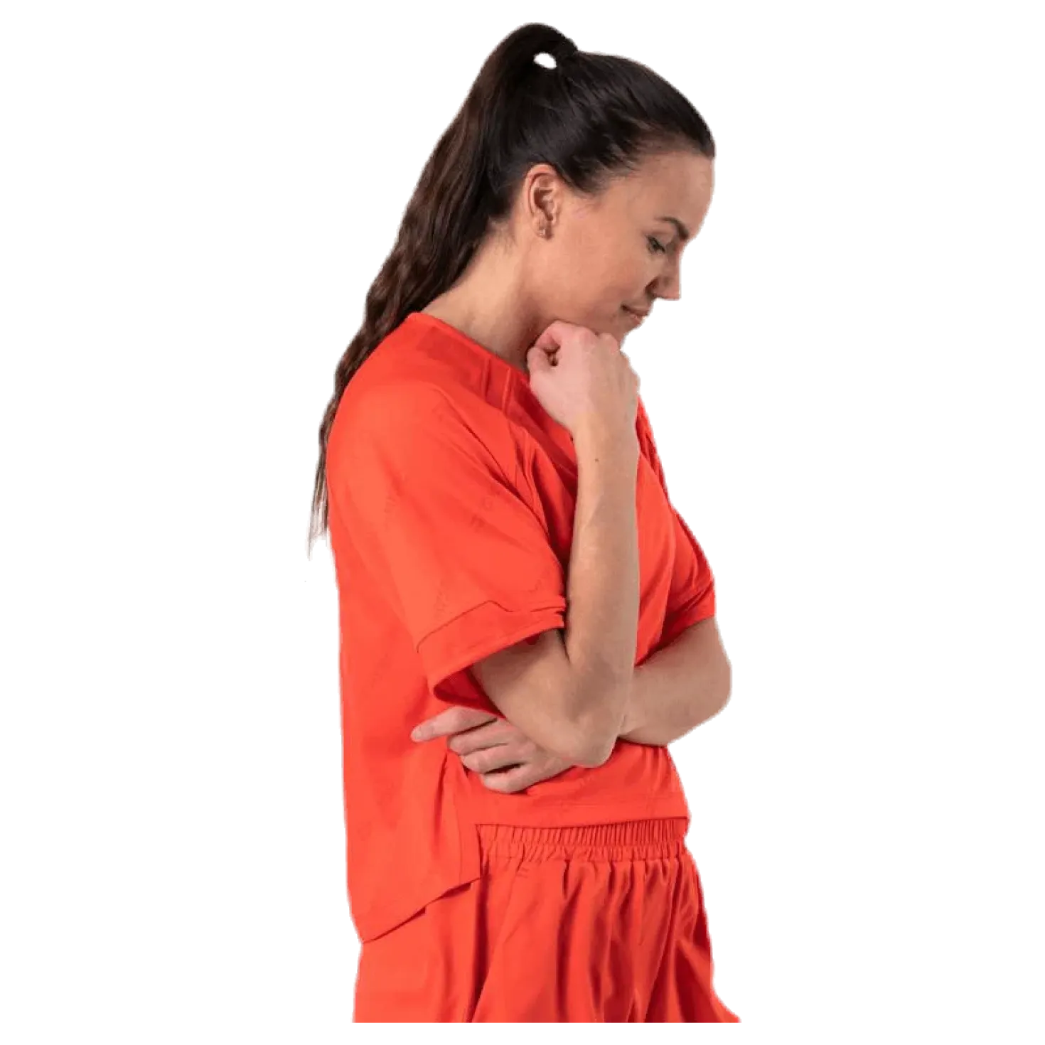 Jacquard Performance Boxy Top Orange