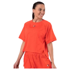 Jacquard Performance Boxy Top Orange
