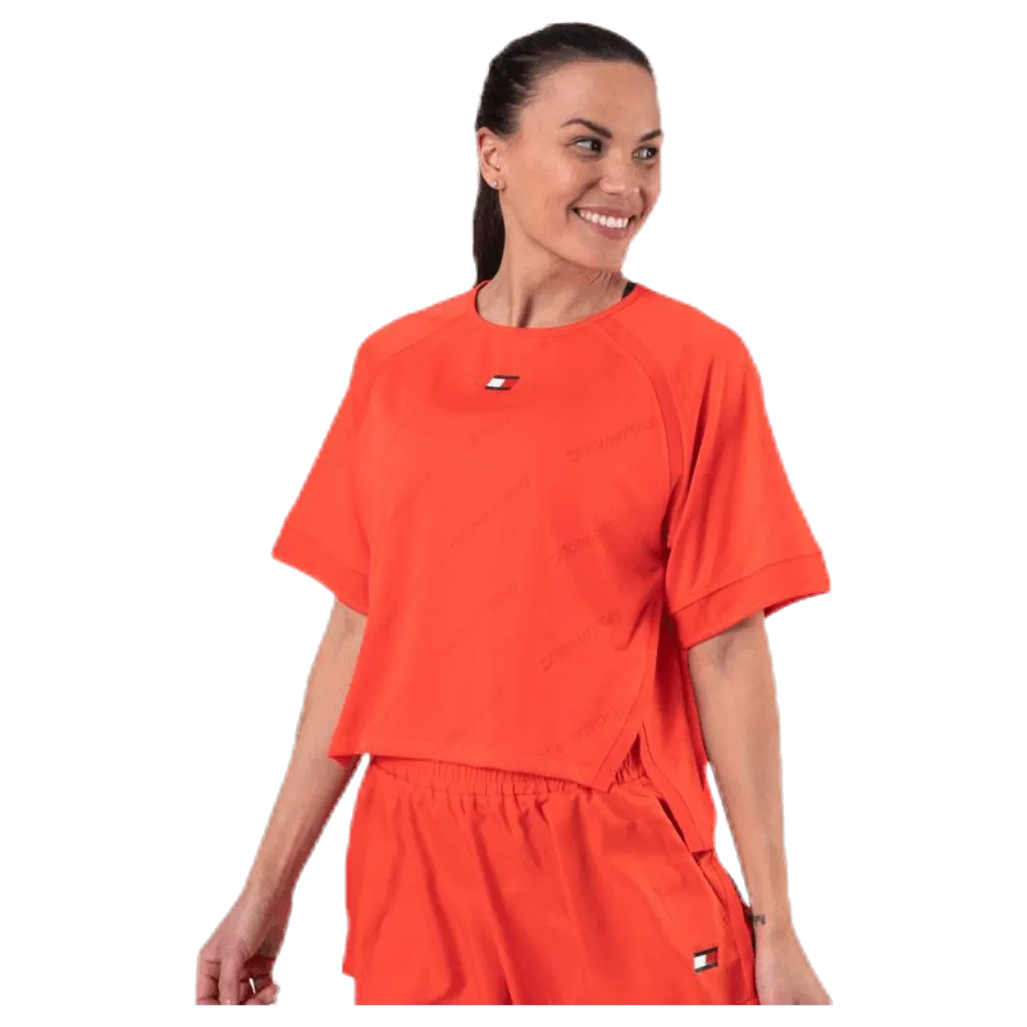 Jacquard Performance Boxy Top Orange