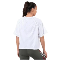 Jacquard Performance Boxy Top White