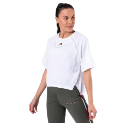 Jacquard Performance Boxy Top White