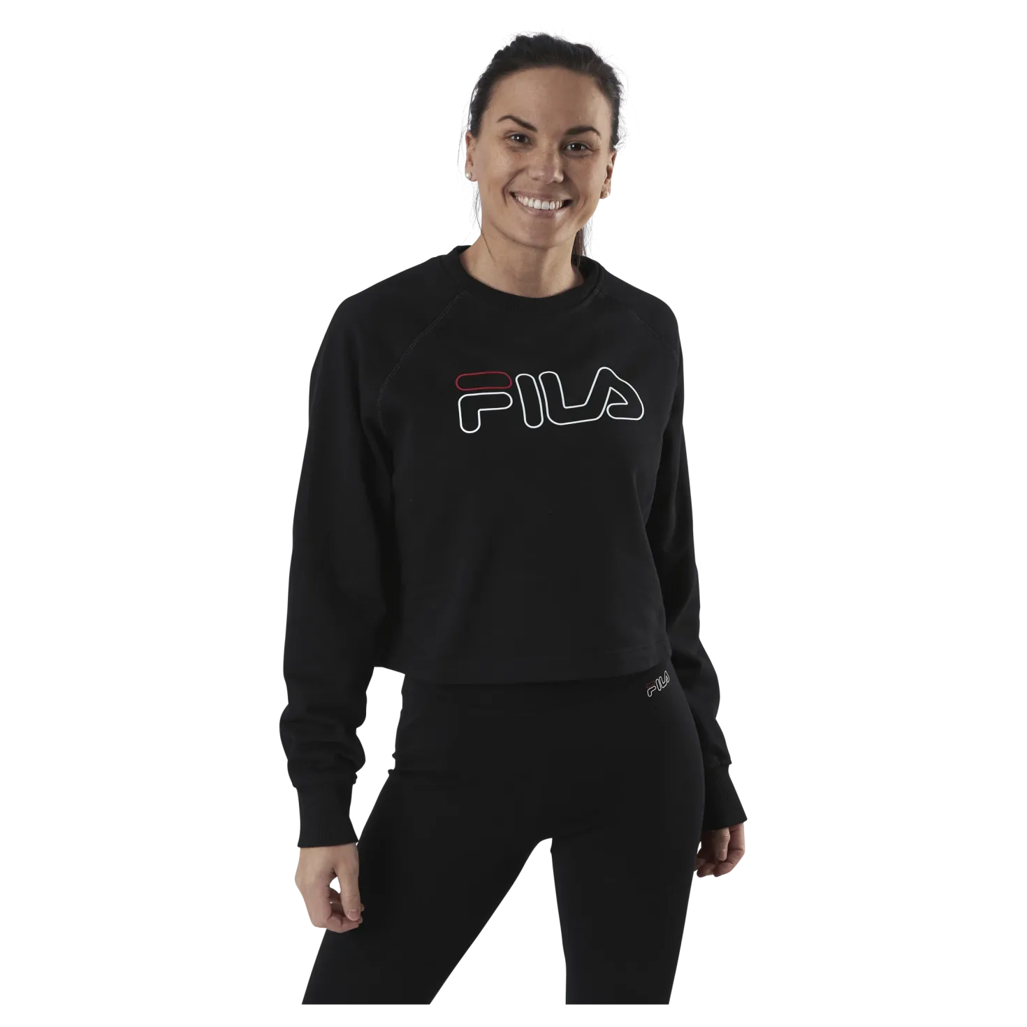 Jamina Cropped Crew Sweat Black