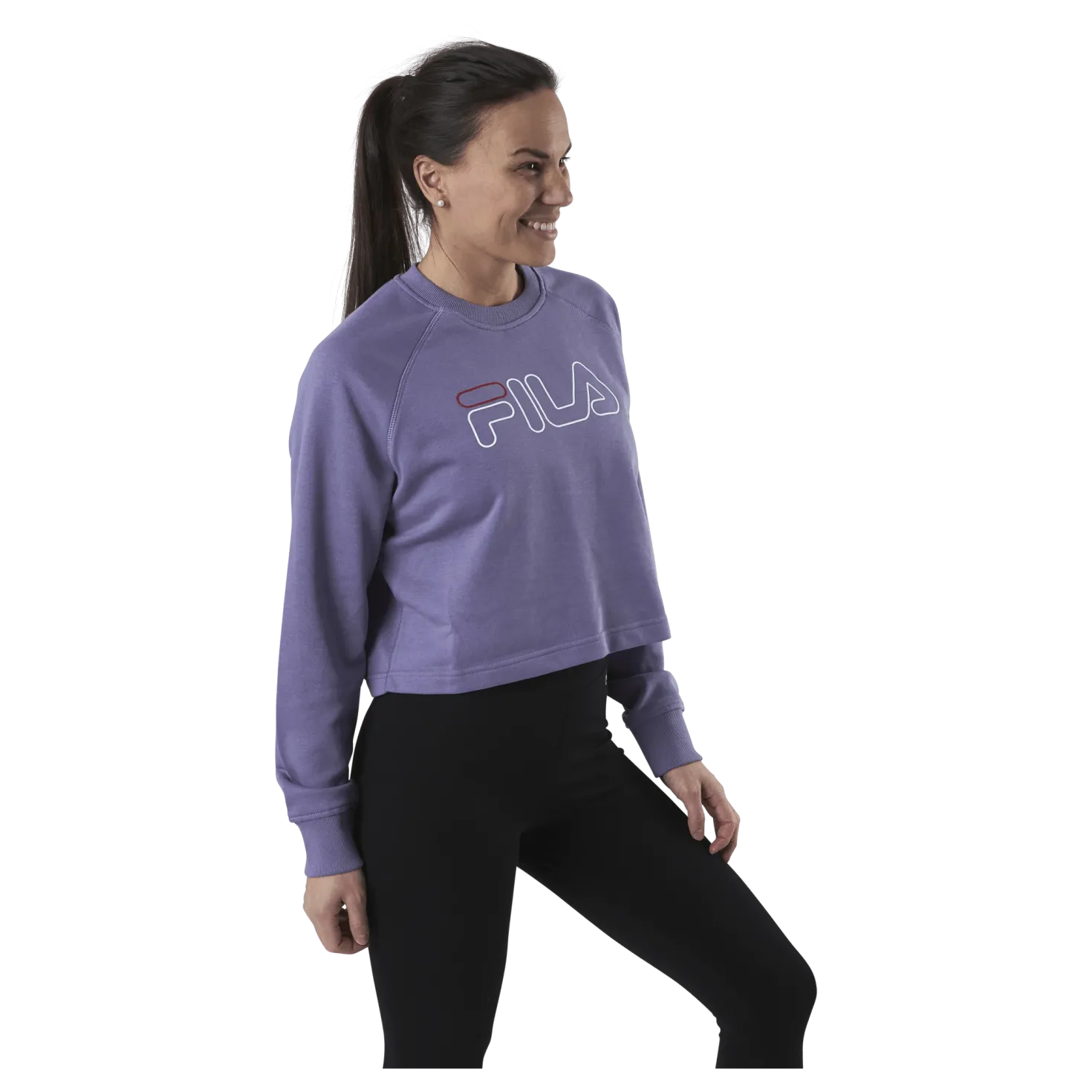Jamina Cropped Crew Sweat Purple