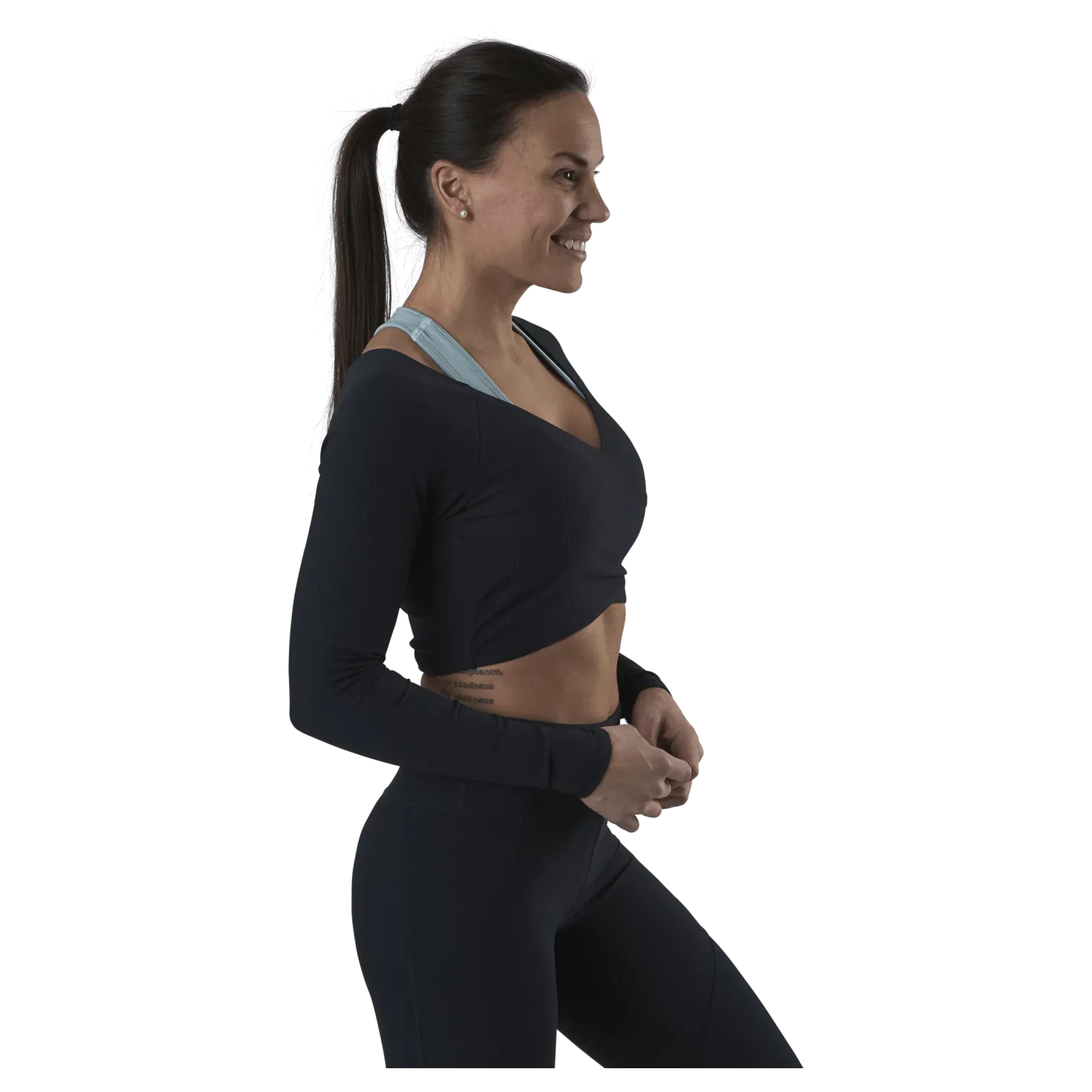 Jana Ls Train Crop Top Blue