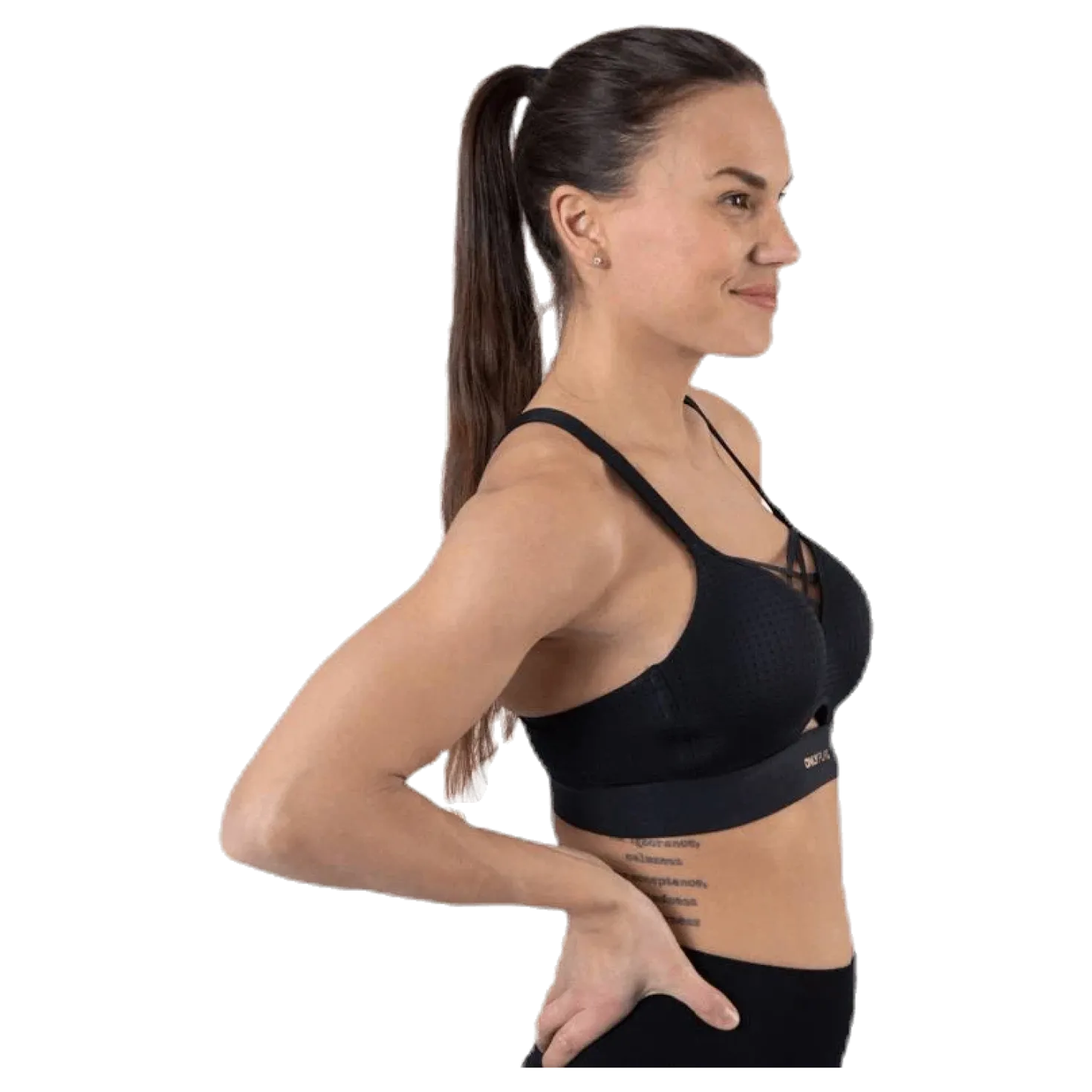 Jayda Metallic Sports Bra Black