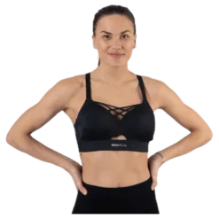 Jayda Metallic Sports Bra Black
