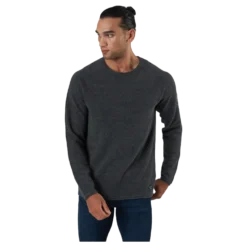 Jjehill Knit Crew Neck Dark Grey Melange