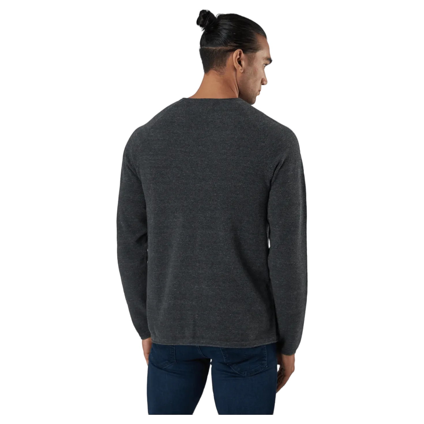 Jjehill Knit Crew Neck Dark Grey Melange