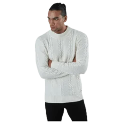 Julian Knit Cable High Neck White